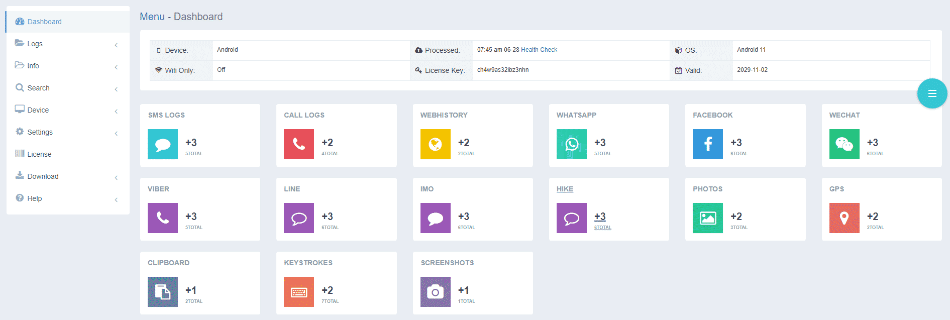 login into cloud panel to Take Screenshots of Telegram