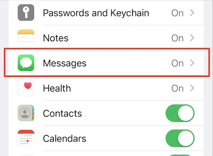 backup messages on iCloud