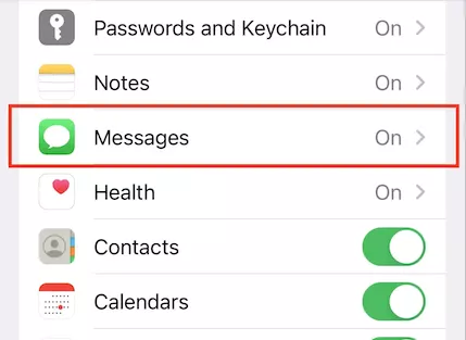 backup messages on iCloud