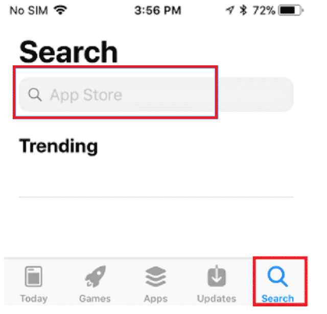 Search on app store