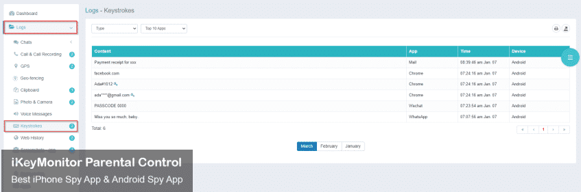 Logs - Keystrokes