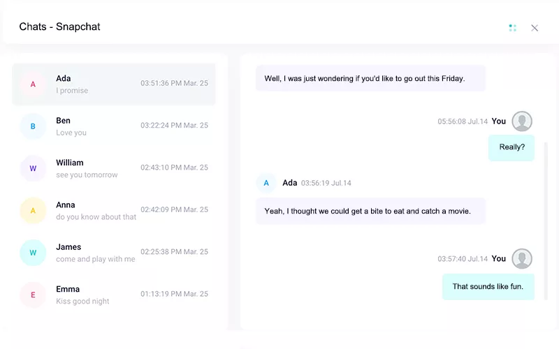 Snapchat text messages