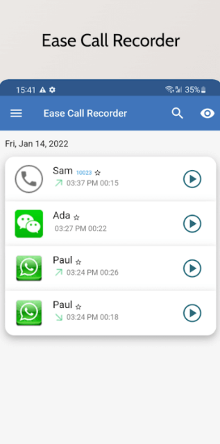Ease Call Recorder on Android