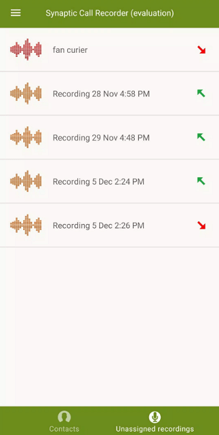 SW Call Recorder on Android