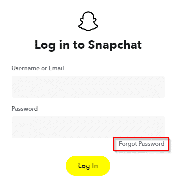 snapchat forgot password
