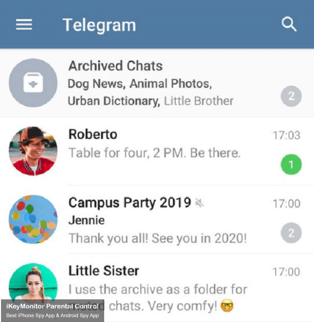 截取 Telegram 秘密聊天的截圖