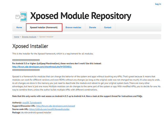Programma di installazione di Xposed