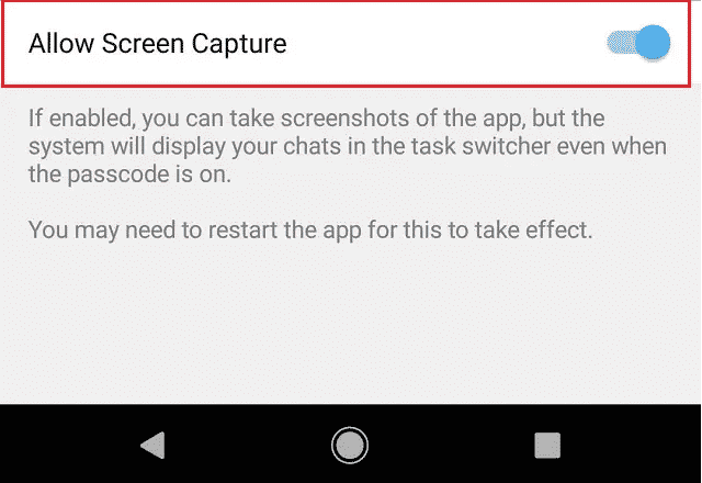 allow screenshot