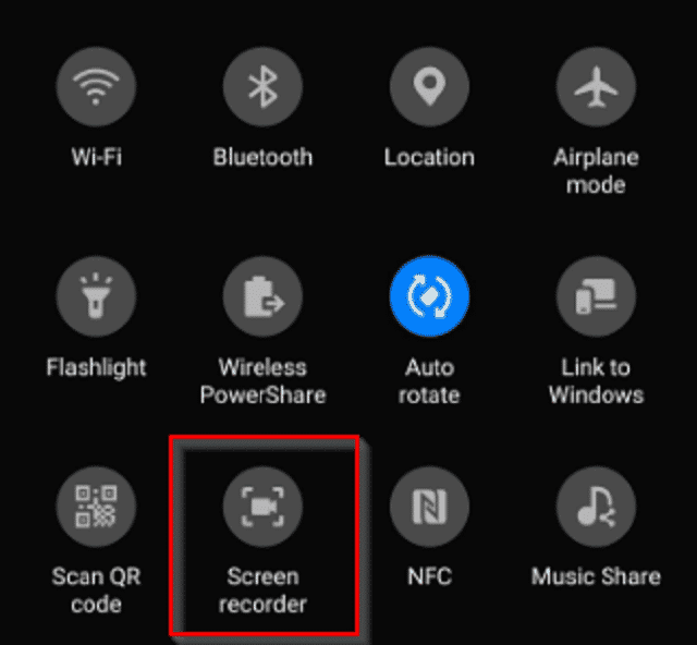 Registratore dello schermo integrato Android