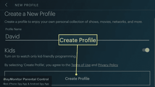 Create profile on mobile