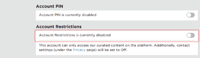 Roblox Account Restrictions