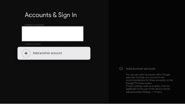 Google TV Accounts & Sign In