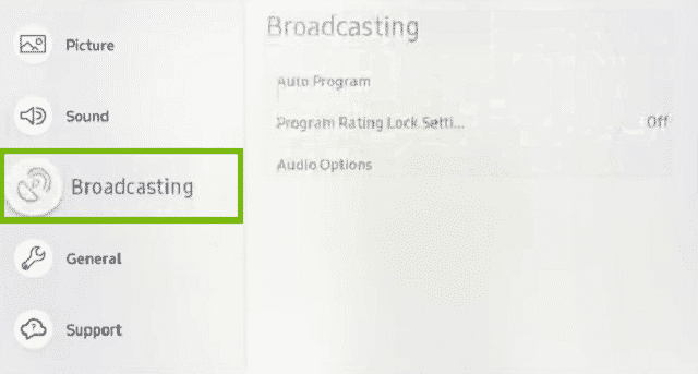 Samsung Android TV Broadcasting
