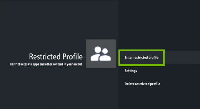Sony Android TV Enter restricted profile