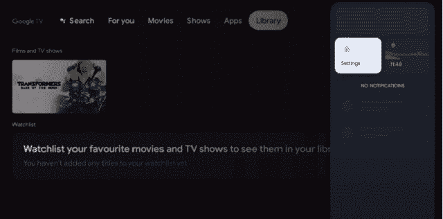 Google TV Settings