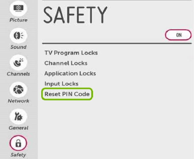 LG Android TV Reset PIN Code