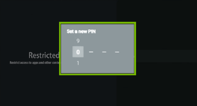 Sony Android TV Set a new PIN