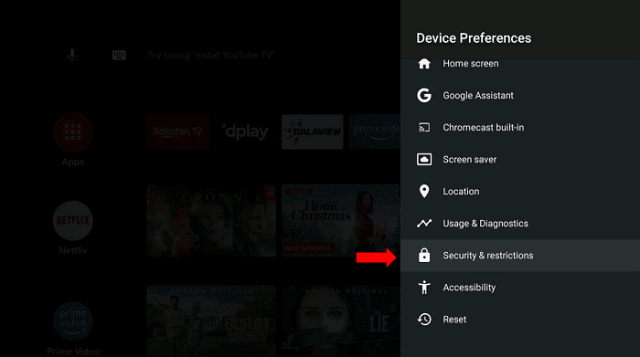 TCL Android TV Security & restrictions