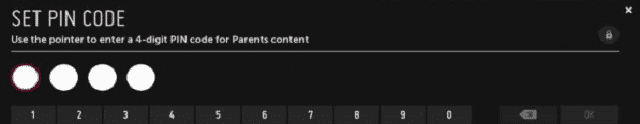 LG Android TV a new PIN