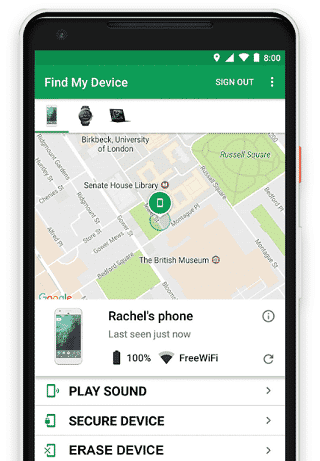 Google Find My Device on Android