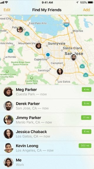 Find My Friends on iPhone