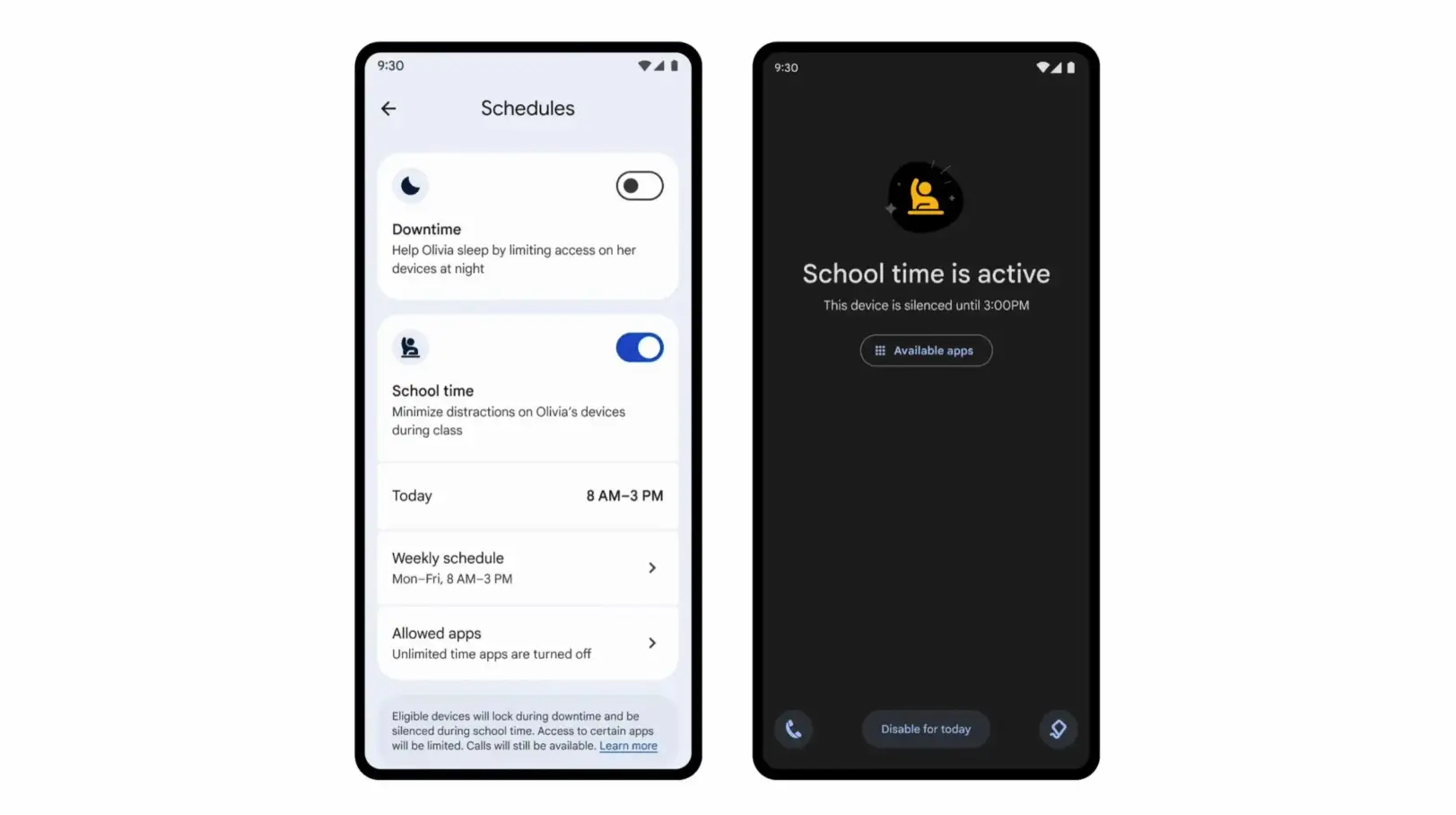Google Family Link’s New Features - School Time Mode on Android